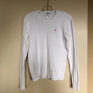 Lilly Pulitzer White Cable Knit Sweater Cotton